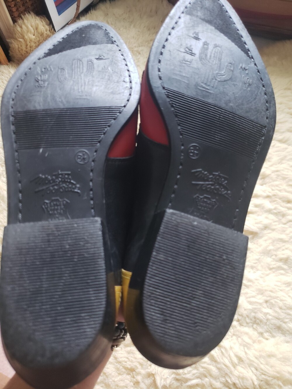 Vtg Mootsies Tootsies Western Loafers 8.5 Leather - Picture 11 of 14